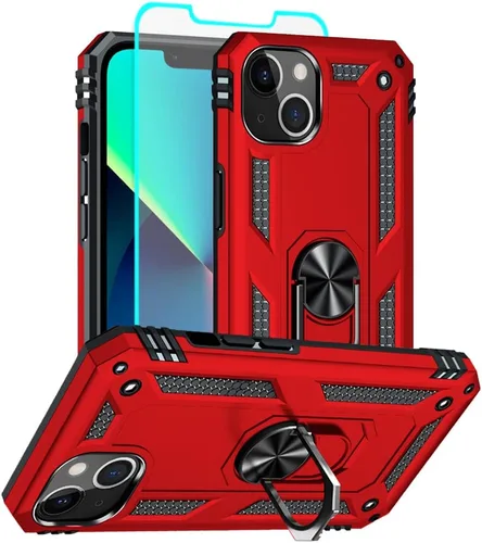 Vista 10 de Funda para iPhone 12/12 Pro, grado militar, anillo a prueba de golpes, verde militar
