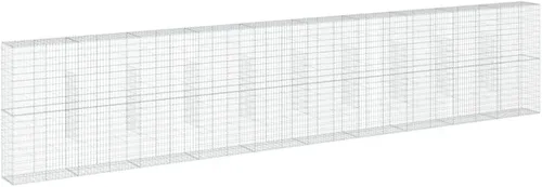 Vista 76 de vidaXL Cesta de gavión con tapa, 39.4 x 19.7 x 39.4 pulgadas, hierro galvanizado rectangular, resistente a la intemperie, montaje sin herramientas