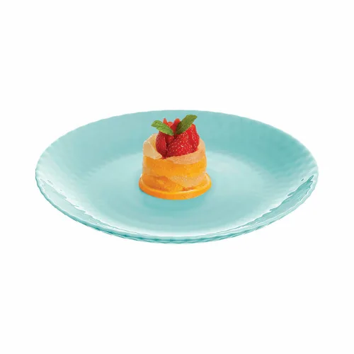 Vista 3 de Plato Llano Luminarc Pampille Turquesa Vidrio (Ø 25 cm)