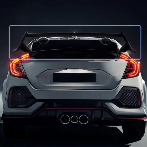 Vista 2 de Spec-D Tuning Alerón trasero de ABS estilo T-R negro mate compatible con modelos Honda Civic Sedan 2016-2021