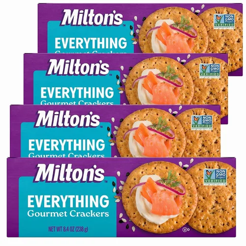 Vista 12 de Milton's Gourmet Crackers, Original Multi-Grain – Proyecto verificado sin OMG, ingredientes naturales, Kosher, ideal para tablas de embutidos – 8.4