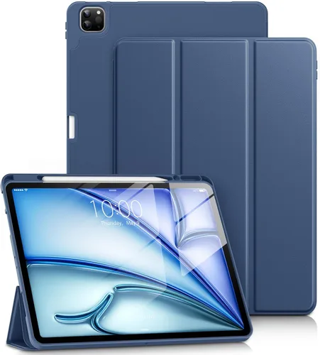 Vista 18 de DTTO Funda para iPad Air de 13 pulgadas M3/M2 2025/2024, iPad Pro de 12.9 pulgadas (6ª/5ª/4ª/3ª generación), funda suave con soporte triple delgado