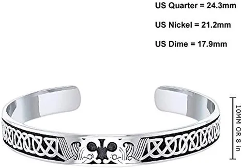Vista 3 de US Jewels Pulsera de plata de ley 925 con nudo celta, 8", Metal