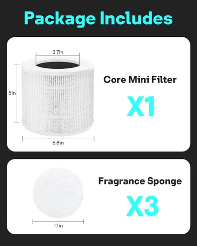 Vista 7 de Leemone 1 unidad de filtro de repuesto Core Mini para purificadores de aire LEVOIT Core Mini, carbón activado de alta eficiencia