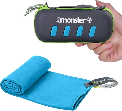 Vista 10 de 4Monster Toalla de camping súper absorbente, toalla de microfibra de secado rápido, ultra compacta y suave, toalla de viaje ligera para mochileros