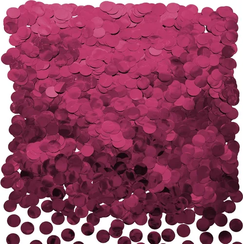 Vista 11 de Confeti de mesa de corazón burdeos – Confeti metálico en forma de corazón de papel de aluminio para el día de San Valentín, confeti de Mylar
