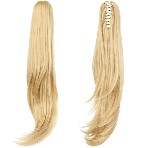 Vista 15 de extensión de cola de caballo, extensión de pelo con pinza de 12" cola de caballo rizada corta Extensión de pelo sintético de aspecto natural
