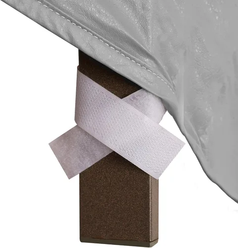 Vista 3 de Protective Covers Funda de mimbre resistente a la intemperie para sofá de 3 asientos, gris, grande
