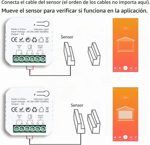 Vista 5 de Kit de abridor de puerta de garaje, APP WiFi remoto inteligente controlador de puerta de garaje para Tuya Zigbee 100?240V