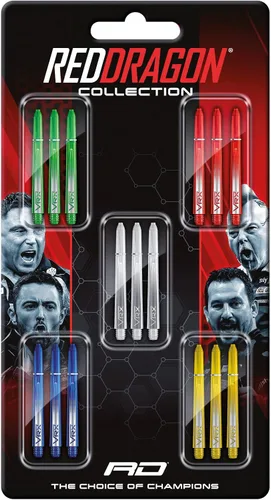 Vista 9 de RED DRAGON Nitrotech Dart Shafts - Transparent Polymer Stems with Flight Locking System for Secure Flight Retention - Available in Short