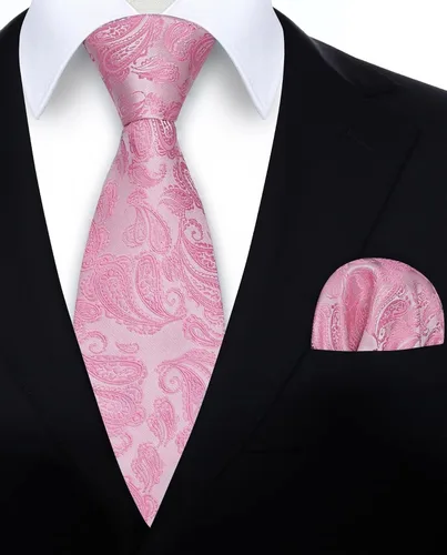 Vista 102 de HISDERN Corbatas para hombre, corbata de cachemira y bolsillo cuadrado tejido clásico floral para hombre, corbata de fiesta de boda