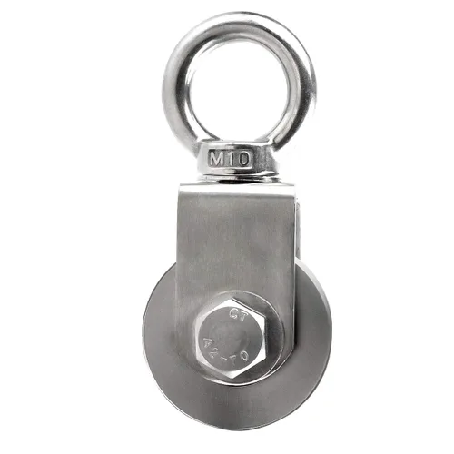 Vista 4 de Rueda de polea de cable tipo U, bloque de polea simple giratorio, acero inoxidable, cojinete dentro, resistente bueno para equipos de gimnasio