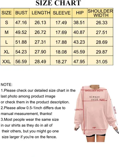 Vista 7 de JINTING Always Cold - Sudadera de gran tamaño para mujer, con cuello redondo, ligera, de manga larga