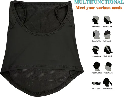Vista 5 de Polaina de cuello para exteriores, protección solar, máscara facial, pasamontañas, pasamontañas para hombres y mujeres, bandana deportiva
