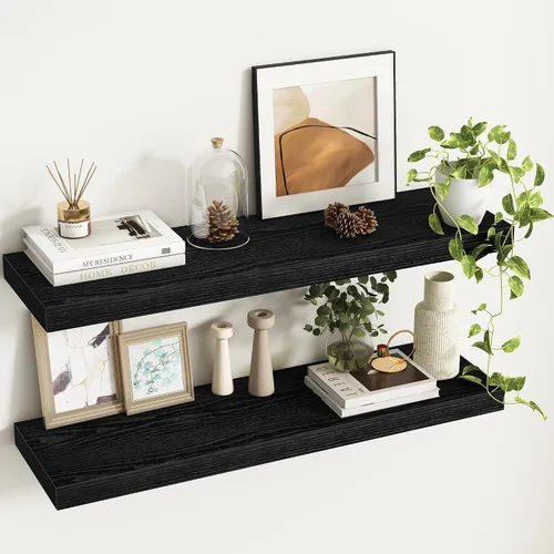 Vista 59 de Fun Memories Estantes flotantes – Estante de pared de 9.3 pulgadas de profundidad para decoración y almacenamiento – Estantería de exhibición