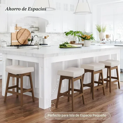 Vista 7 de Juego de 2 Taburetes de Bar, Taburetes de Bar con Patas de Madera Resistentes, Taburetes de Bar de Altura de Mostrador con Asiento Tipo Silla