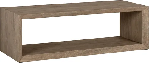 Vista 8 de Henn&Hart - Mesa de centro moderna de 48 pulgadas, color blanco haya Open lower shelf provides spacious surface and storage while keeping a modern