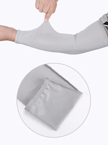 Vista 6 de 8 pares de mangas de enfriamiento unisex con protección UV para brazo de seda de hielo