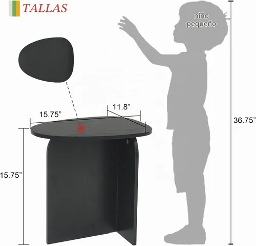 Vista 3 de AWASEN Mesa auxiliar negra, mesa auxiliar triangular pequeña, sala de estar Natural