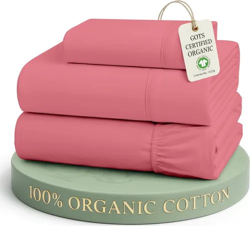 Vista 20 de LANE LINEN - Juego de 2 sábanas de fibras largas 100 % algodón orgánico, percal de fibras largas, ultrasuave y transpirable, para colchones de hasta