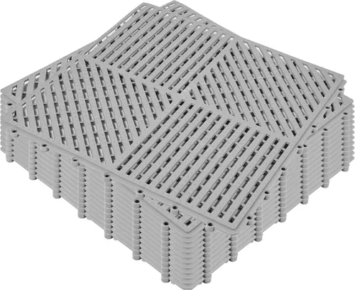 Vista 23 de ToLanbbt Cojín modular entrelazado 8P de 11.8 x 11.8 pulgadas, agujeros de drenaje de goma entrelazados antideslizantes para cubierta, ducha