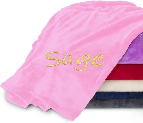 Vista 15 de Mantas personalizadas para adultos, manta personalizada con nombre bordado o monograma, funda de manta de forro polar suave para cama y sofá