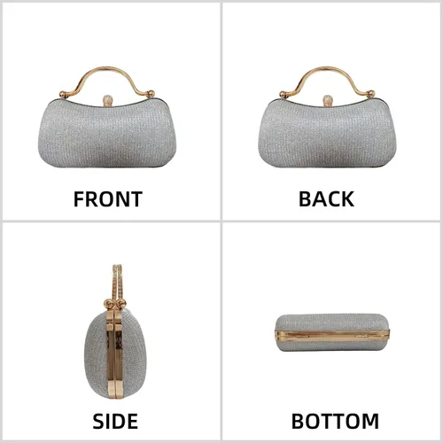 Vista 5 de Bolso de mano con diamantes de imitación para mujer Bolso cruzado convertible de noche y fiesta Citas de graduación de boda