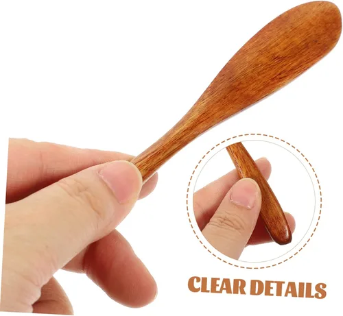 Vista 5 de Housoutil Juego de 4 cuchillos de mantequilla de madera, esparcidor de cuchillos de mantequilla de madera, esparcidores de mantequilla, cuchillo
