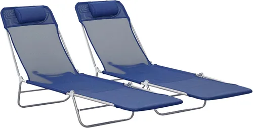 Vista 17 de Outsunny - Silla tumbona plegable, respaldo reclinable, color negro