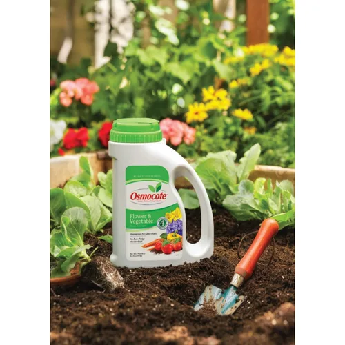 Vista 2 de Osmocote 277860 - Jarra de 4,5 libras para plantas, diseño de flores y verduras, Multicolor