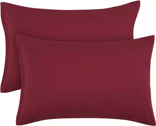 Vista 25 de PiccoCasa Fundas de almohada con cremallera, 100% microfibra cepillada de poliéster, juego de 2, fundas de almohada estándar suaves y cómodas