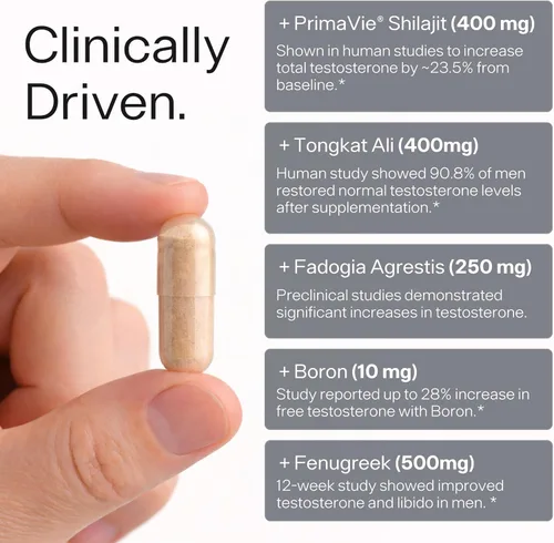 Vista 6 de Potenciador de testosterona para hombres - Sheer Alpha T-Booster - Dosis clínicamente respaldada, fórmula más fuerte - Hecho en Estados Unidos