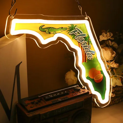 Vista 12 de Coron Letrero de Neón de Loro Luces de Neón para Decoración de Bar, Luces de Cerveza de Palmera Letrero de Neón LED Regulable Letreros Luminosos Azul