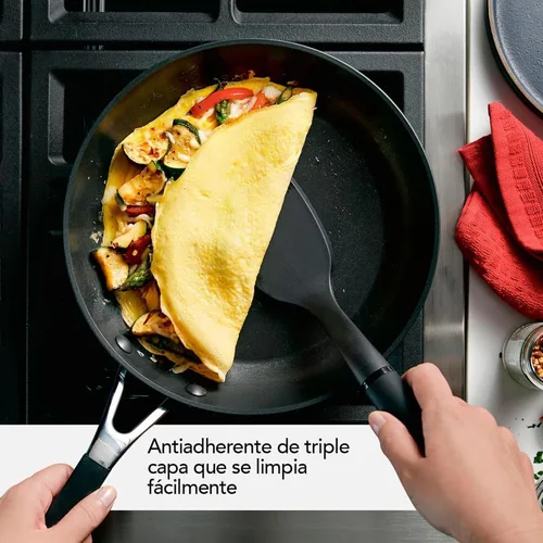 Vista 3 de KitchenAid 84803 Juego de sartenes antiadherentes de anodizado duro/sartén, 8.25 pulgadas y 10 pulgadas - Negro Onyx