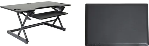 Vista 26 de Rocelco - Convertidor de escritorio para trabajar de pie con altura ajustable de 32 pulgadas - Estación de trabajo para computadora sentada o de pie
