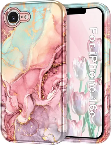 Vista 20 de Btscase Funda para iPhone 16 (2024), [probada en caídas de grado militar] Diseño de patrón de mármol delgado, resistente, a prueba de golpes