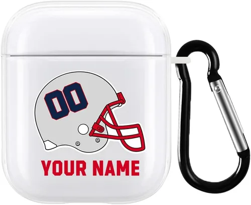 Vista 34 de Funda de casco de fútbol con nombre y número para Apple AirPods de 2ª y 1ª generación, regalo personalizado para fanáticos de los deportes de Arizona