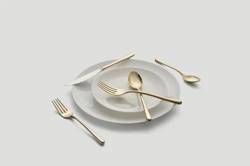 Vista 3 de Cambridge Silversmiths Samantha - Colección de cubiertos de acero inoxidable 18/10, apto para lavavajillas, espejo dorado, juego de cubiertos de 20