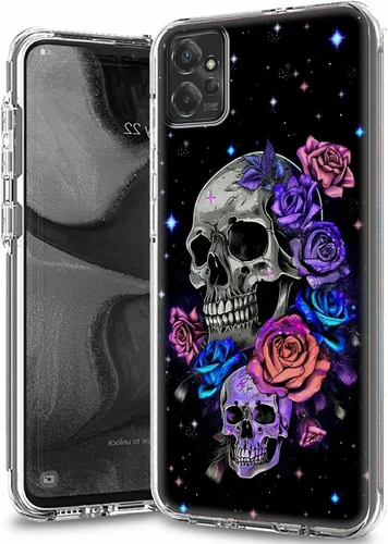 Vista 26 de Funda transparente para Motorola Moto G 5G 2023 con patrón de ciervo de bandera estadounidense para mujeres y hombres, doble capa híbrida de TPU