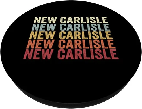 Vista 2 de New Carlisle Ohio New Carlisle OH Retro PopSockets de texto vintage intercambiables PopGrip