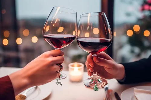 Vista 5 de Barra de abalorios de copa de vino de Navidad y marcadores de copa de vino