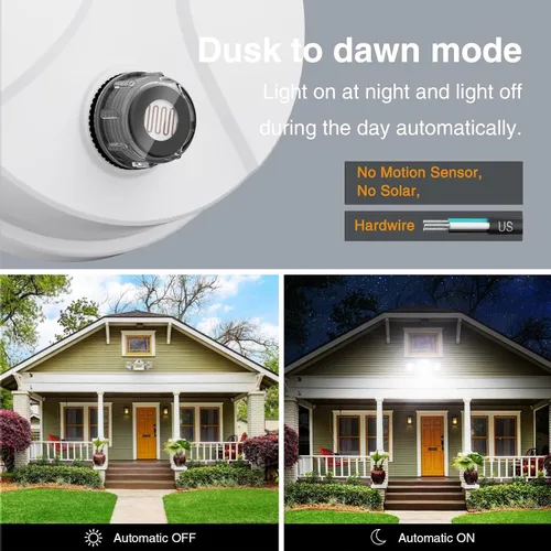Vista 3 de Onforu 70W Luz de inundación LED del atardecer al amanecer, 7000LM Iluminación exterior de seguridad blanca, Luminaria IP65 impermeable al aire