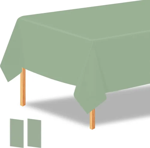 Vista 15 de 2 manteles de plástico color beige, 54 x 108 pulgadas, rectangular, desechables, para cumpleaños, bodas, pícnic, fiestas de vacaciones