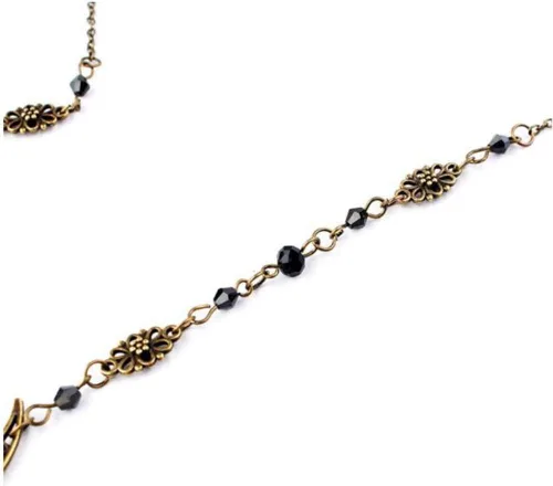 Vista 7 de Aimimier Diadema de cristal vikinga, círculo, luna, cadena de frente creciente, diadema de cristal para Halloween, joyería para el cabello