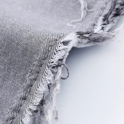 Vista 6 de vanberfia - Pantalones elásticos de cintura media para mujer, diseño retazos de mezclilla