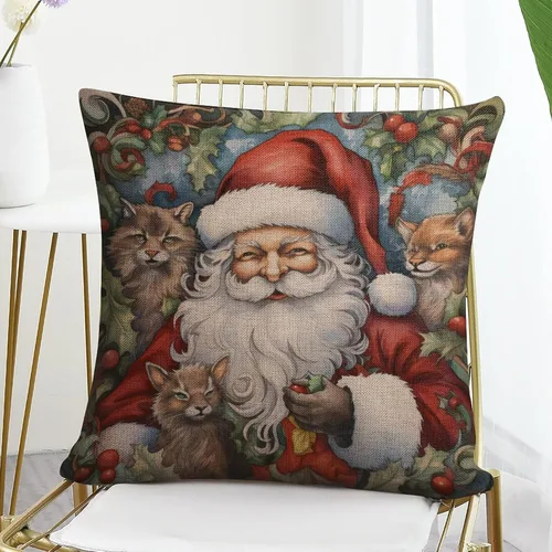 Vista 7 de Hellote - Funda de cojín de lino para sofá, dormitorio, automóvil, 16 x 16 pulgadas, decoración de invierno para el hogar