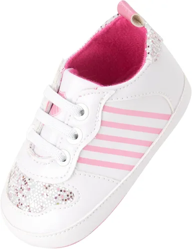 Vista 2 de K-Swiss Tenis para bebé niña Zapatos ligeros de suela suave Tenis de primera caminante para bebés niñas (0-12 meses)
