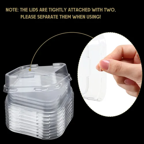 Vista 5 de Mimorou 100 piezas de mini tazas cuadradas rojas para hornear con tapas, papel de aluminio de 5 onzas, moldes desechables para magdalenas, postres