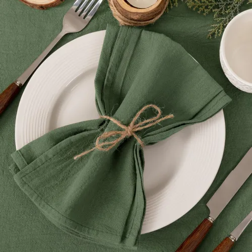 Vista 22 de Servilletas de tela de otoño, lavables, reutilizables, de lino, boda, fiesta, hogar, decoración de mesa Beige Set of 4 Bulk Cotton Napkins 17"x17