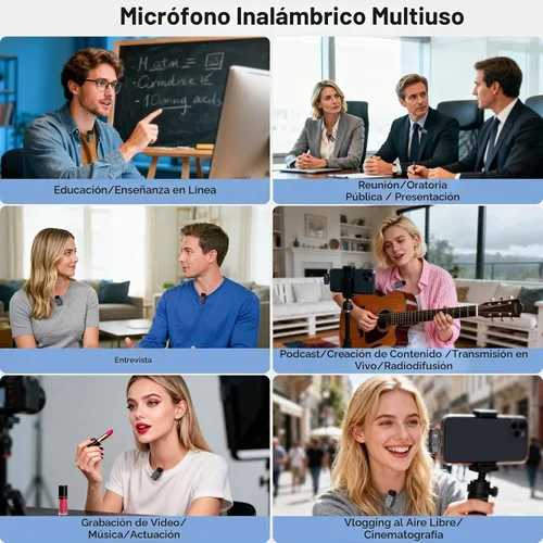 Vista 8 de ZealSound Micrófono TikTok, micrófono inalámbrico Lavalier para iPhone, iPad, Android (USB-C/Lightning), mini micrófono con funda de carga